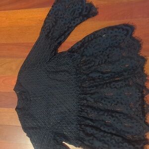 Lane Bryant Navy Lace Top With Bell Sleeves